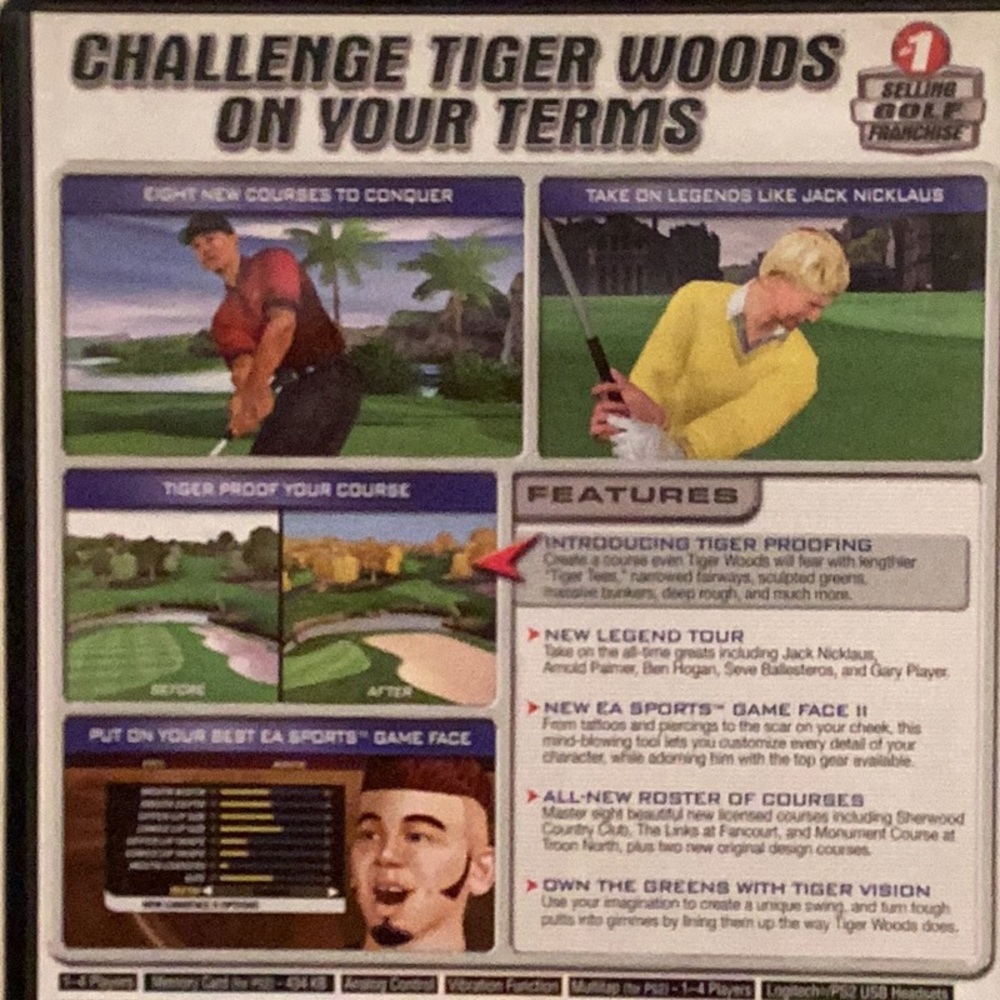 Tiger Woods PGA Tour 2005 Game PlayStation & Sega Sports Tennis PS2 Lot Golf - Picture 3 of 6